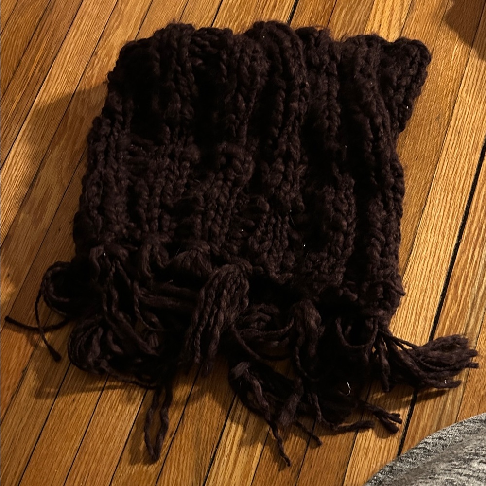 American Eagle Outfitters Dark Brown Knit Scarf